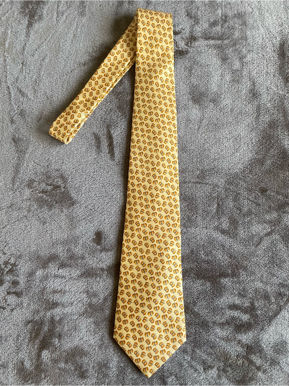 Salvatore Ferragamo Silk Tie Butterfly Motif Made in Italy